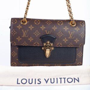 Authentic Black Louis Vuitton Monogram Victoire Shoulder Bag